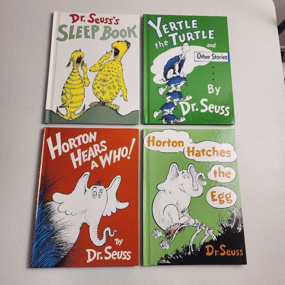 Dr. Seuss Books Lot of 4 Horton Yertle the Turtle Sleep Book Large Hardcover